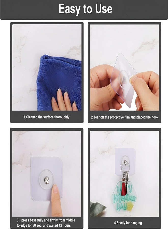 Oblivion Hooks for Wall Heavy Items 5 Pcs - Multipurpose Nail Hook, ABS Plastic & Stainless Steel Strong Adhesive - Reusable No Drill Wall Hanging - Waterproof Kitchen Accessories Hang Item for Home - Image 3